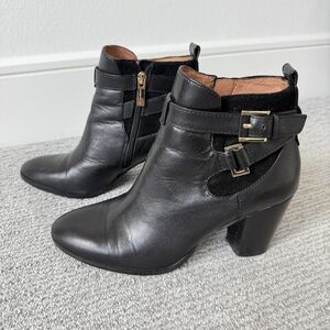 Louise et Cie Boots Womens Size 9 Black Vivianne Ankle Zip Buckle LO-VIANNE